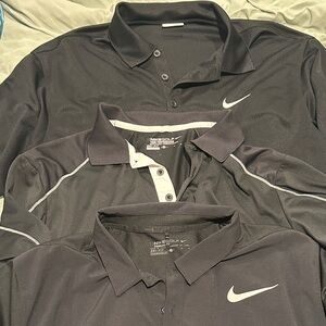 Nike golf Men's Black Polo Shirts x3